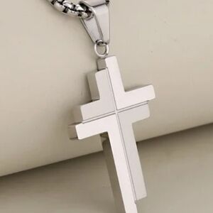 Silver Cross Pendant Necklace